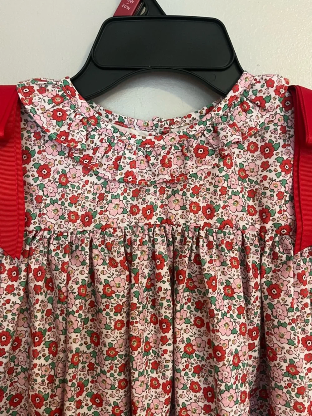 Cecil & Lou Girls Red Floral Long-Sleeve Casual Dress with Ribbon‎ Detail